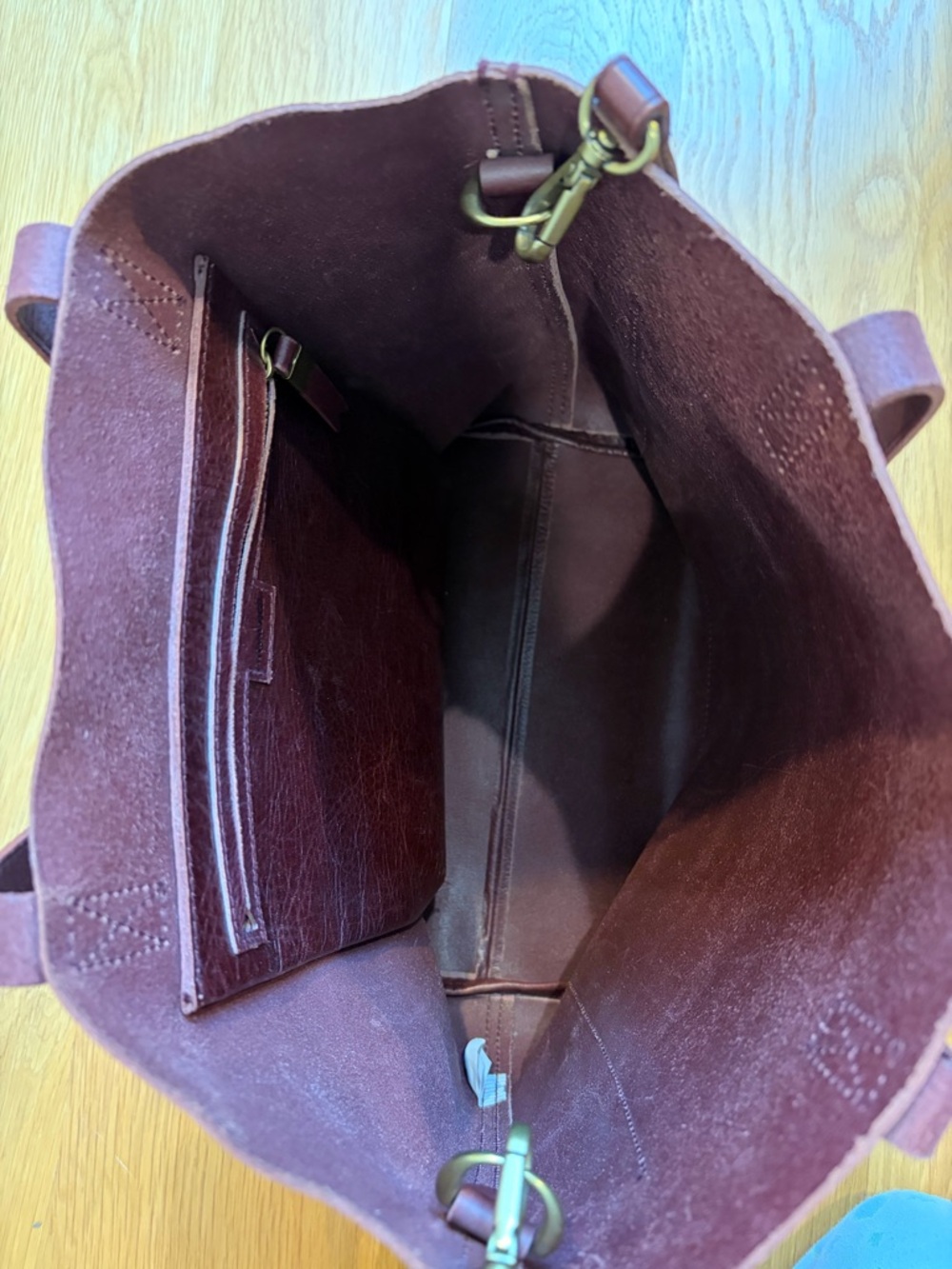 Madewell Transport tote, burgundy 100% leather - Picture 4 of 6